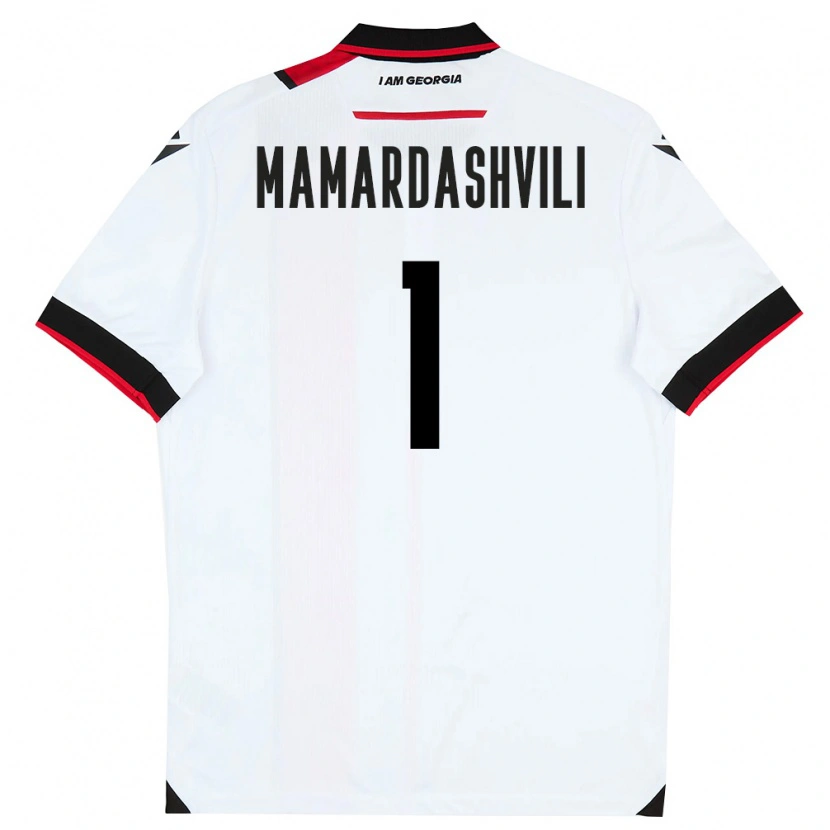 Danxen Mujer Camiseta Georgia Giorgi Mamardashvili #1 Blanco Negro Rojo 1ª Equipación 26-28 La Camisa México