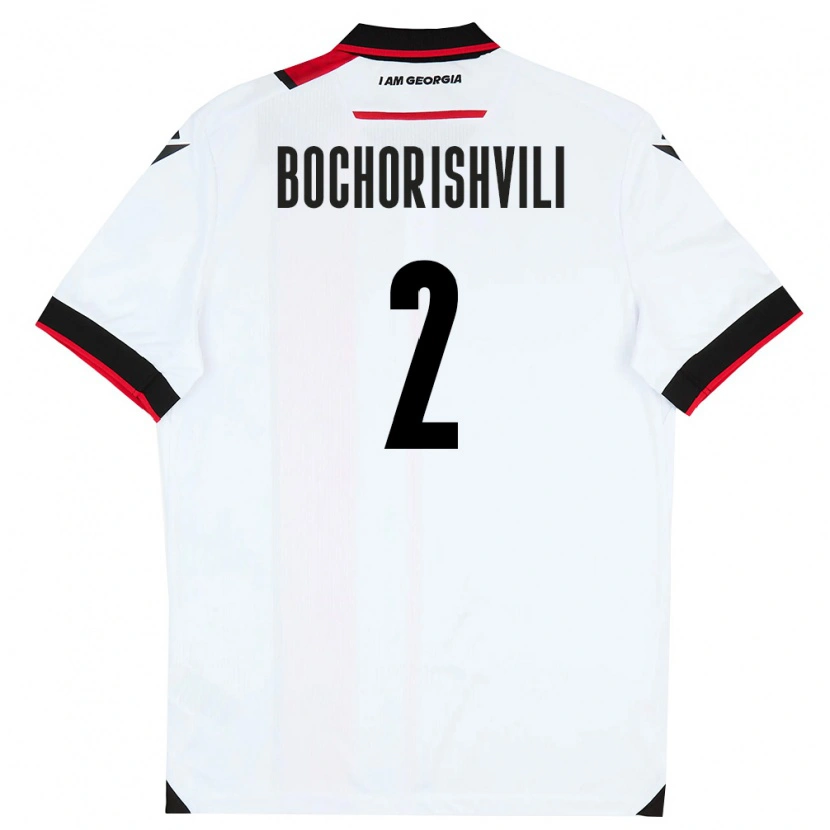 Danxen Mujer Camiseta Georgia Nikoloz Bochorishvili #2 Blanco Negro Rojo 1ª Equipación 26-28 La Camisa México
