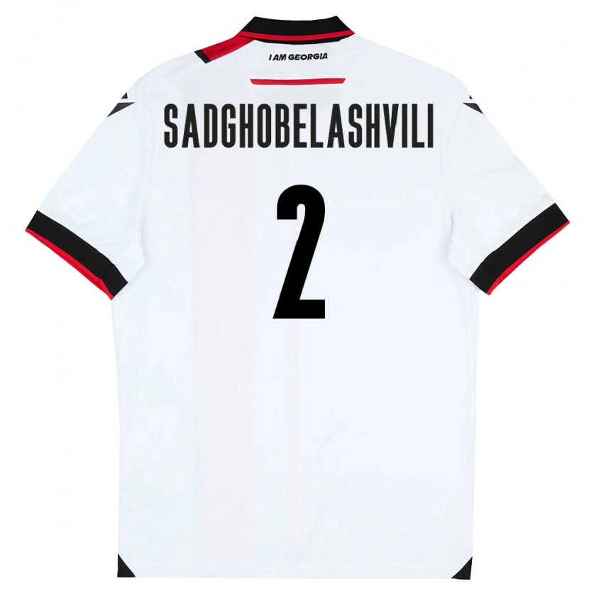Danxen Mujer Camiseta Georgia Gela Sadghobelashvili #2 Blanco Negro Rojo 1ª Equipación 26-28 La Camisa México