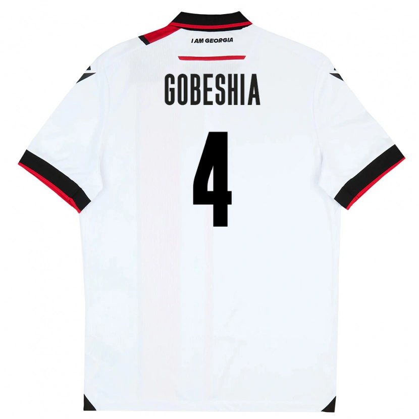 Danxen Mujer Camiseta Georgia Tengo Gobeshia #4 Blanco Negro Rojo 1ª Equipación 26-28 La Camisa México