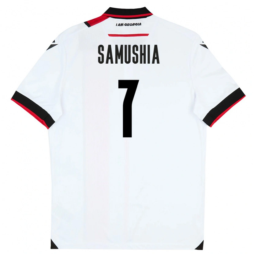 Danxen Mujer Camiseta Georgia Saba Samushia #7 Blanco Negro Rojo 1ª Equipación 26-28 La Camisa México