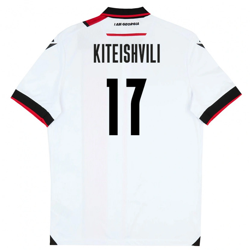 Danxen Mujer Camiseta Georgia Otar Kiteishvili #17 Blanco Negro Rojo 1ª Equipación 26-28 La Camisa México