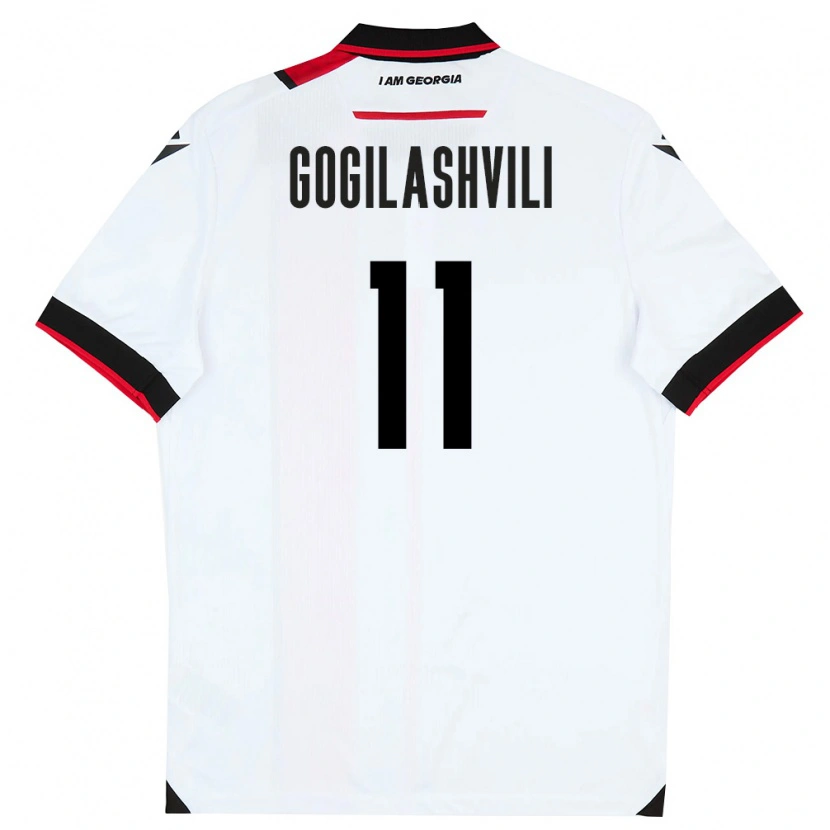 Danxen Mujer Camiseta Georgia Davit Gogilashvili #11 Blanco Negro Rojo 1ª Equipación 26-28 La Camisa México