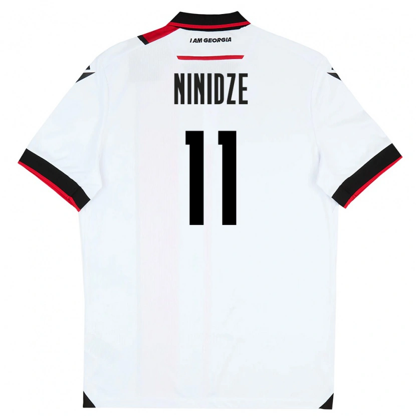 Danxen Mujer Camiseta Georgia Nikoloz Ninidze #11 Blanco Negro Rojo 1ª Equipación 26-28 La Camisa México
