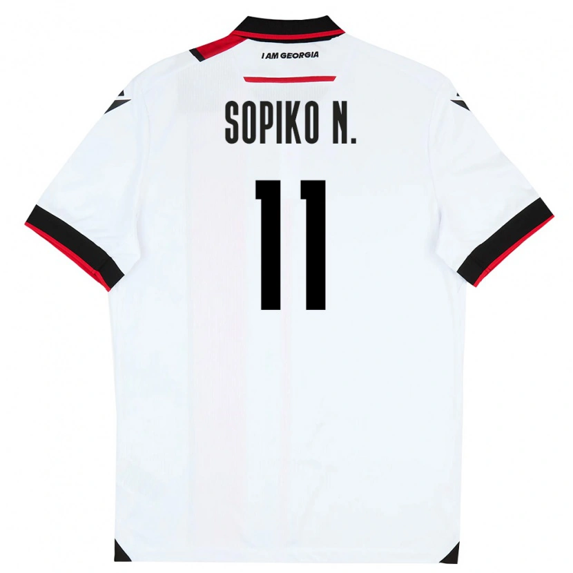 Danxen Mujer Camiseta Georgia Sopiko Narsia #11 Blanco Negro Rojo 1ª Equipación 26-28 La Camisa México