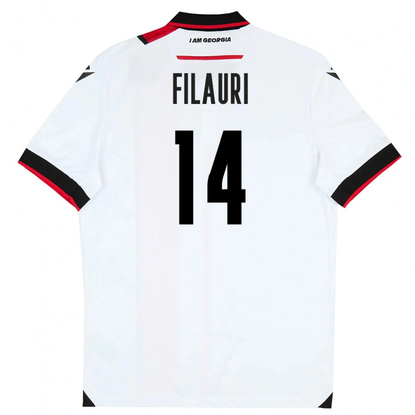 Danxen Mujer Camiseta Georgia Tornike Filauri #14 Blanco Negro Rojo 1ª Equipación 26-28 La Camisa México