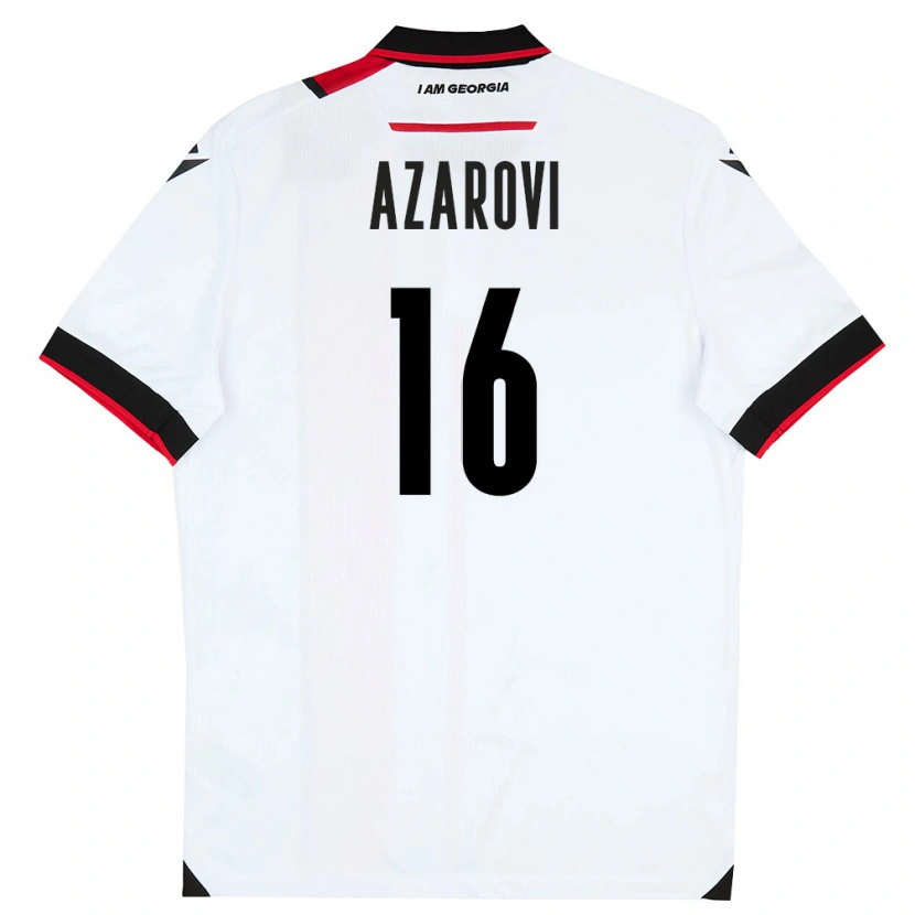 Danxen Mujer Camiseta Georgia Irakli Azarovi #16 Blanco Negro Rojo 1ª Equipación 26-28 La Camisa México