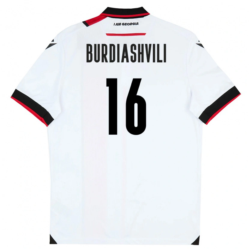 Danxen Mujer Camiseta Georgia Beka Burdiashvili #16 Blanco Negro Rojo 1ª Equipación 26-28 La Camisa México