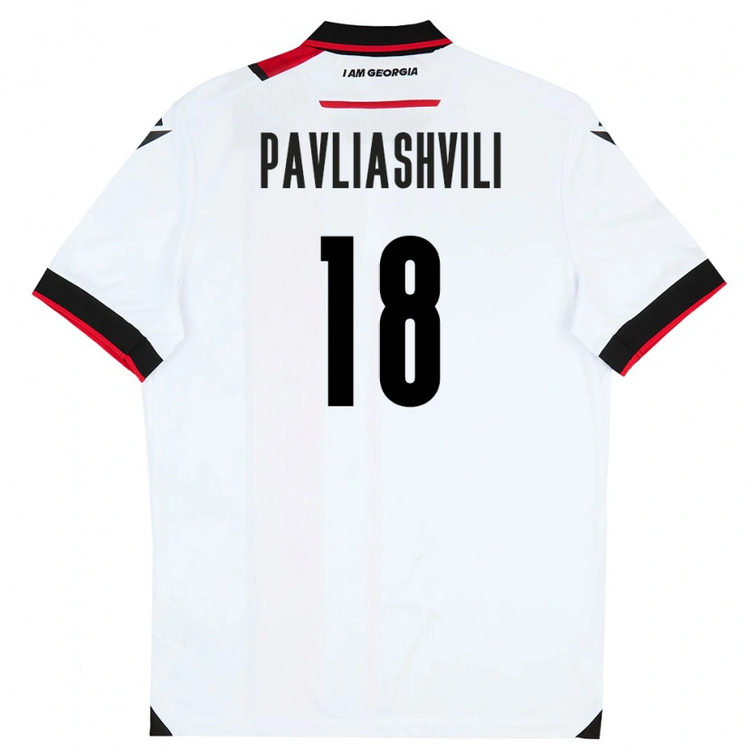 Danxen Mujer Camiseta Georgia Ana Pavliashvili #18 Blanco Negro Rojo 1ª Equipación 26-28 La Camisa México