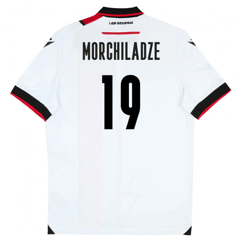 Danxen Mujer Camiseta Georgia Tornike Morchiladze #19 Blanco Negro Rojo 1ª Equipación 26-28 La Camisa México