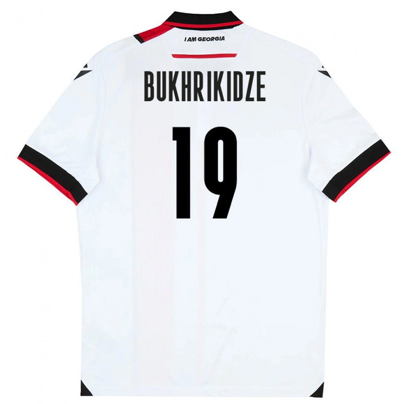 Danxen Mujer Camiseta Georgia Nino Bukhrikidze #19 Blanco Negro Rojo 1ª Equipación 26-28 La Camisa México