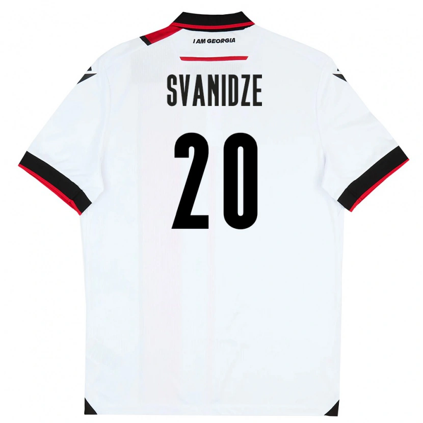 Danxen Mujer Camiseta Georgia Andria Svanidze #20 Blanco Negro Rojo 1ª Equipación 26-28 La Camisa México