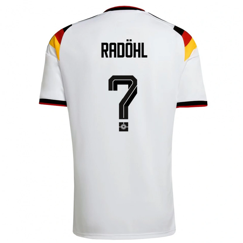Danxen Mujer Camiseta Alemania Tim Radöhl #0 Blanco Negro Rojo 1ª Equipación 26-28 La Camisa México