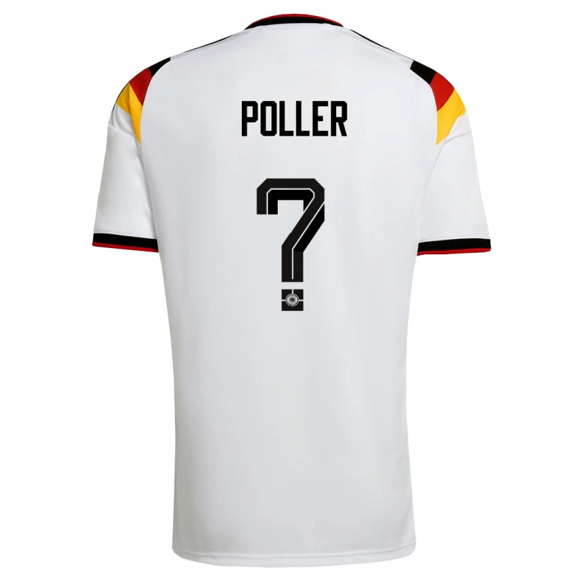 Danxen Mujer Camiseta Alemania Tiago Poller #0 Blanco Negro Rojo 1ª Equipación 26-28 La Camisa México