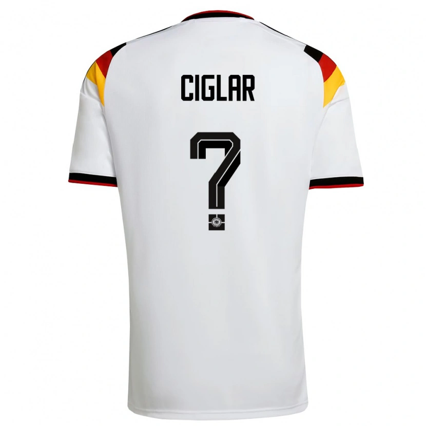 Danxen Mujer Camiseta Alemania Roko Ciglar #0 Blanco Negro Rojo 1ª Equipación 26-28 La Camisa México