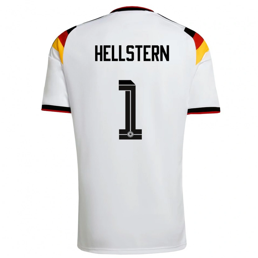 Danxen Mujer Camiseta Alemania Florian Hellstern #1 Blanco Negro Rojo 1ª Equipación 26-28 La Camisa México