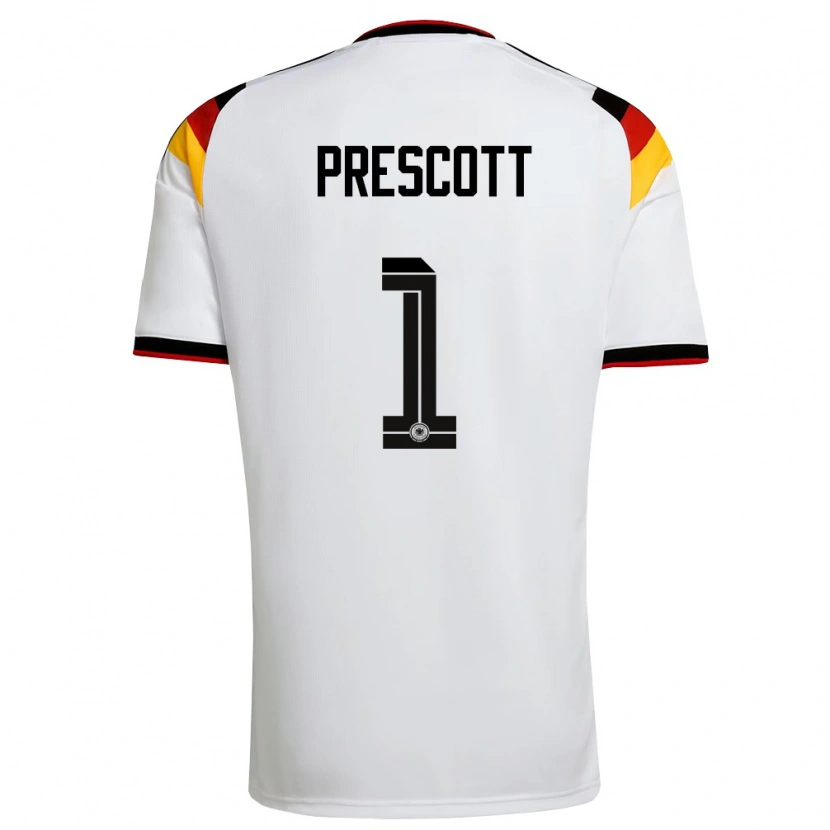 Danxen Mujer Camiseta Alemania Leonard Prescott #1 Blanco Negro Rojo 1ª Equipación 26-28 La Camisa México