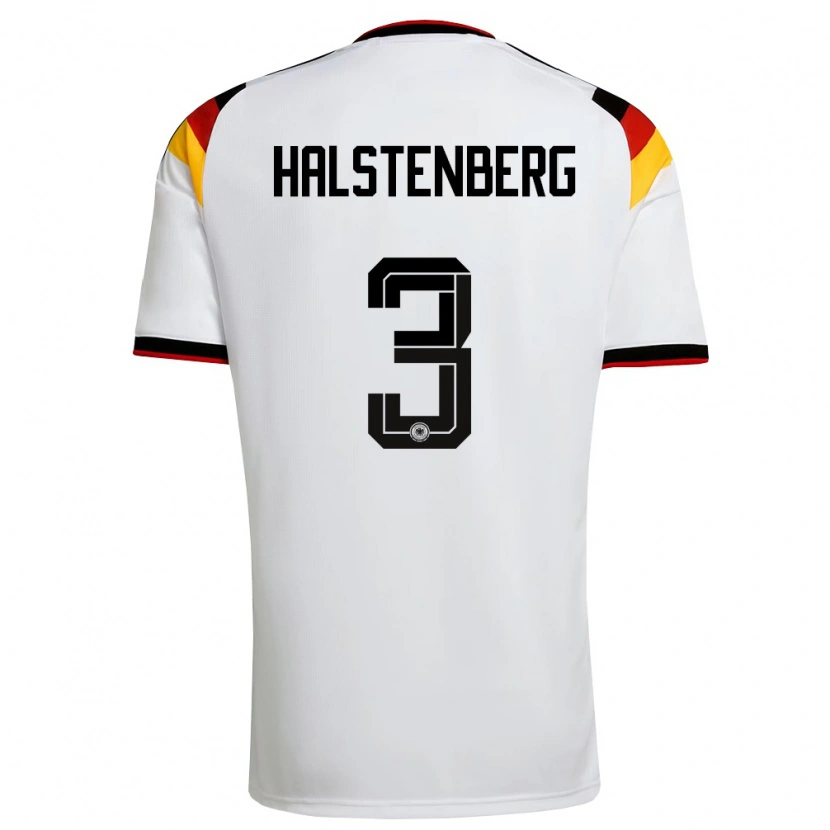 Danxen Mujer Camiseta Alemania Marcel Halstenberg #3 Blanco Negro Rojo 1ª Equipación 26-28 La Camisa México