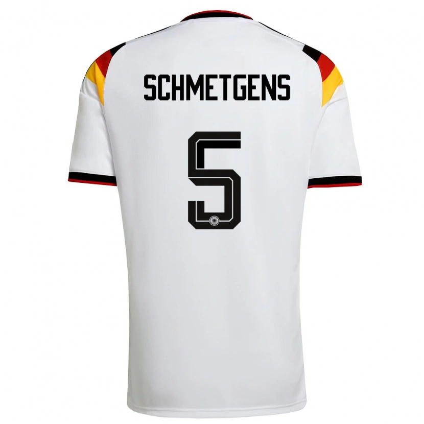 Danxen Mujer Camiseta Alemania Mick Schmetgens #5 Blanco Negro Rojo 1ª Equipación 26-28 La Camisa México