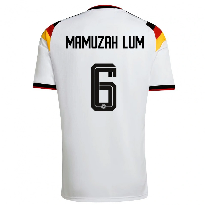 Danxen Mujer Camiseta Alemania Boris Mamuzah Lum #6 Blanco Negro Rojo 1ª Equipación 26-28 La Camisa México