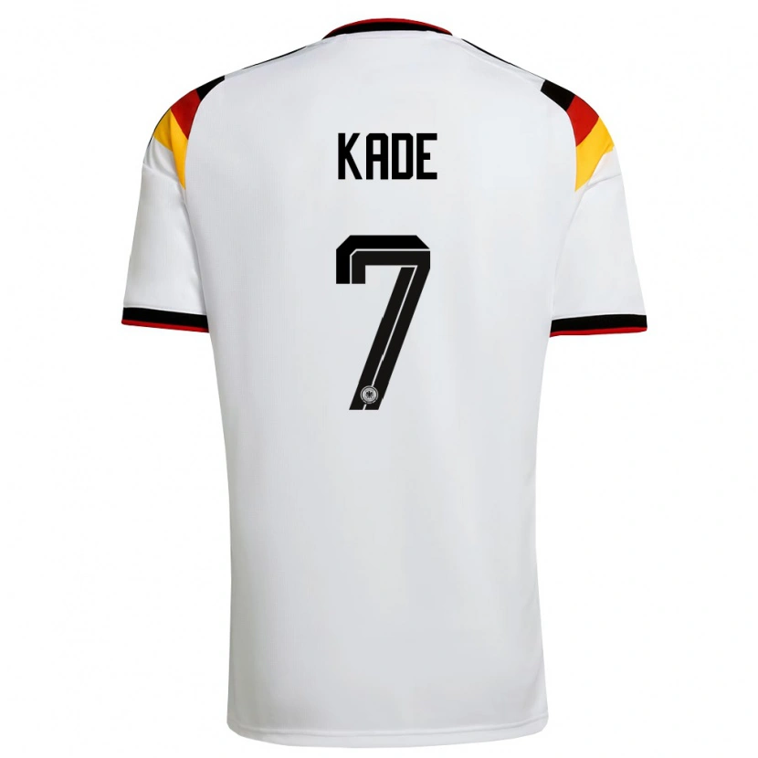 Danxen Mujer Camiseta Alemania Anton Kade #7 Blanco Negro Rojo 1ª Equipación 26-28 La Camisa México