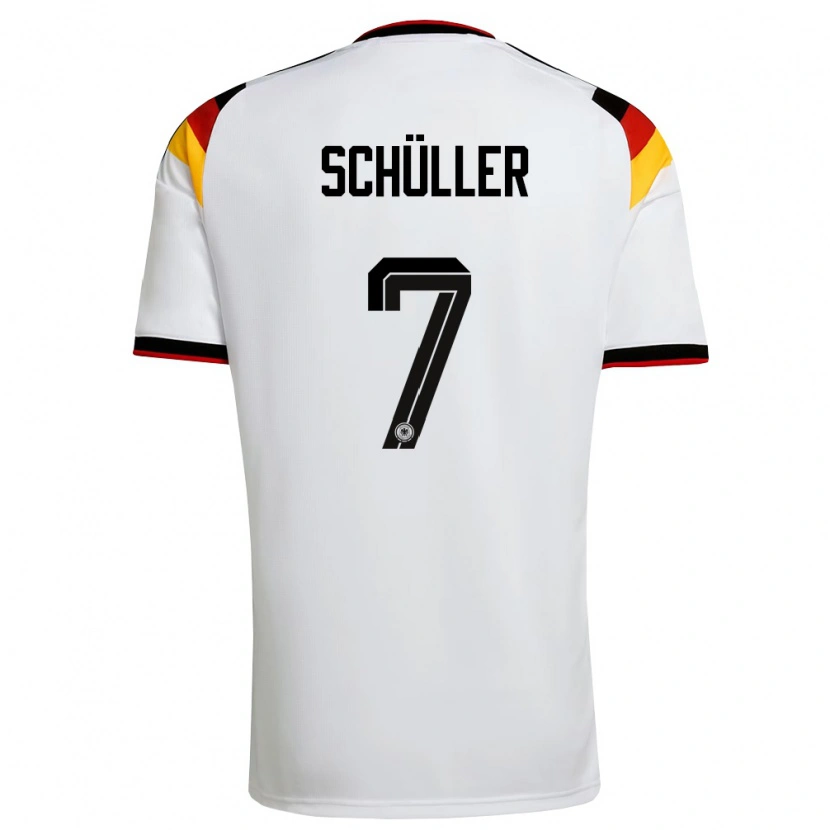 Danxen Mujer Camiseta Alemania Lea Schuller #7 Blanco Negro Rojo 1ª Equipación 26-28 La Camisa México