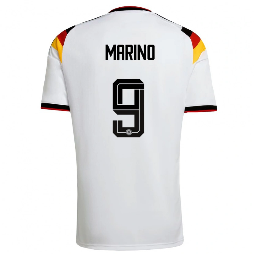 Danxen Mujer Camiseta Alemania Stefano Marino #9 Blanco Negro Rojo 1ª Equipación 26-28 La Camisa México