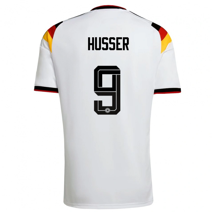 Danxen Mujer Camiseta Alemania Denis Husser #9 Blanco Negro Rojo 1ª Equipación 26-28 La Camisa México