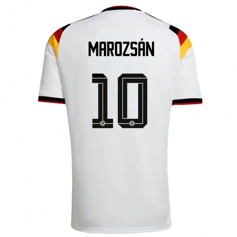 Danxen Mujer Camiseta Alemania Dzsenifer Marozsan #10 Blanco Negro Rojo 1ª Equipación 26-28 La Camisa México