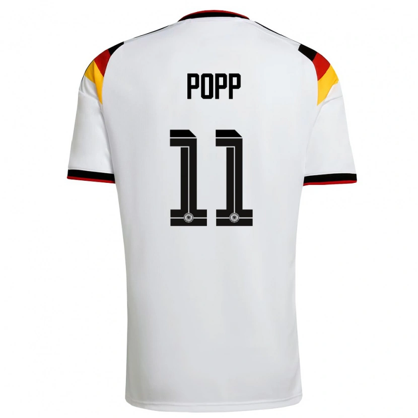 Danxen Mujer Camiseta Alemania Alexandra Popp #11 Blanco Negro Rojo 1ª Equipación 26-28 La Camisa México