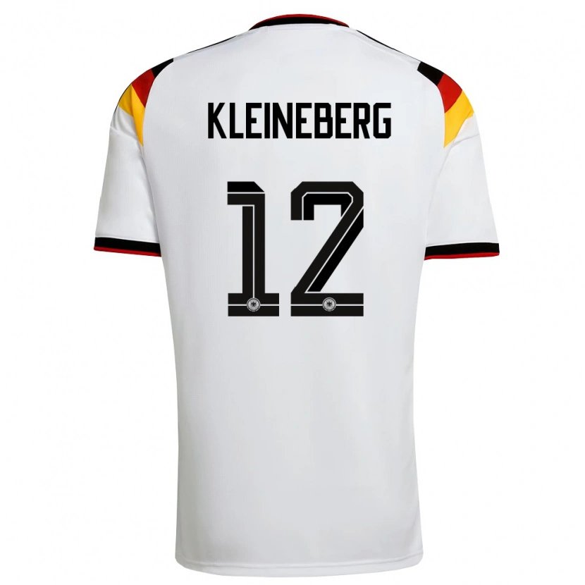 Danxen Mujer Camiseta Alemania Philip Kleineberg #12 Blanco Negro Rojo 1ª Equipación 26-28 La Camisa México