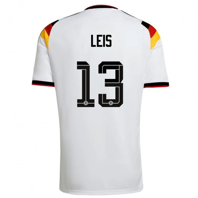 Danxen Mujer Camiseta Alemania Torben Leis #13 Blanco Negro Rojo 1ª Equipación 26-28 La Camisa México