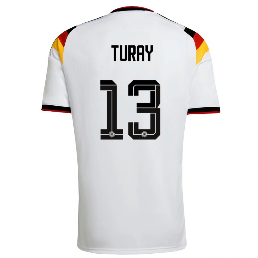 Danxen Mujer Camiseta Alemania Osman Turay #13 Blanco Negro Rojo 1ª Equipación 26-28 La Camisa México