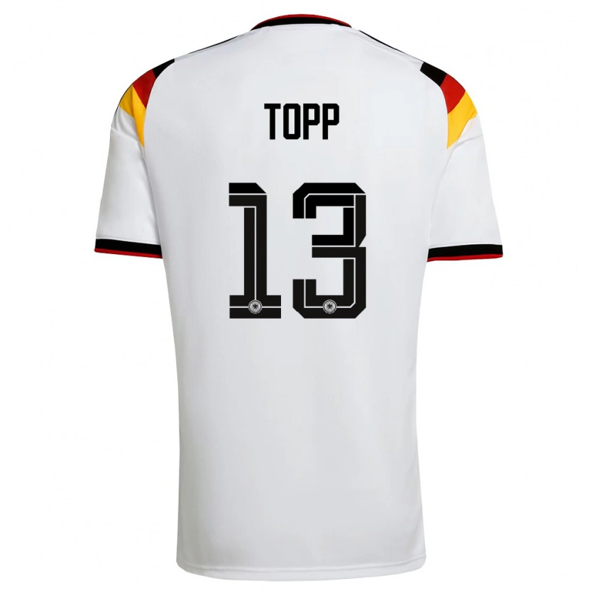 Danxen Mujer Camiseta Alemania Keke Topp #13 Blanco Negro Rojo 1ª Equipación 26-28 La Camisa México