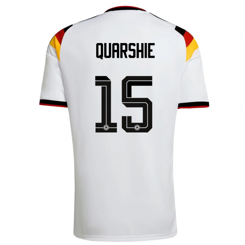 Danxen Mujer Camiseta Alemania Joshua Quarshie #15 Blanco Negro Rojo 1ª Equipación 26-28 La Camisa México