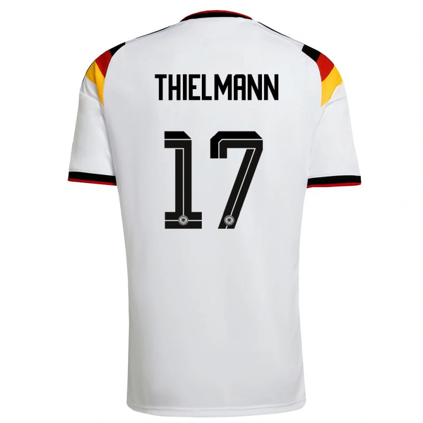Danxen Mujer Camiseta Alemania Jan Thielmann #17 Blanco Negro Rojo 1ª Equipación 26-28 La Camisa México