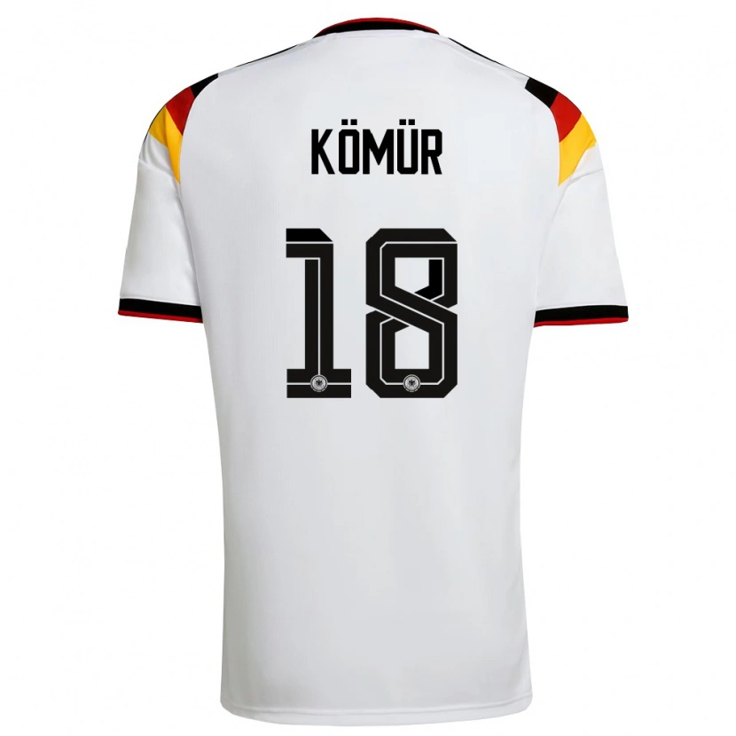 Danxen Mujer Camiseta Alemania Mert Kömür #18 Blanco Negro Rojo 1ª Equipación 26-28 La Camisa México