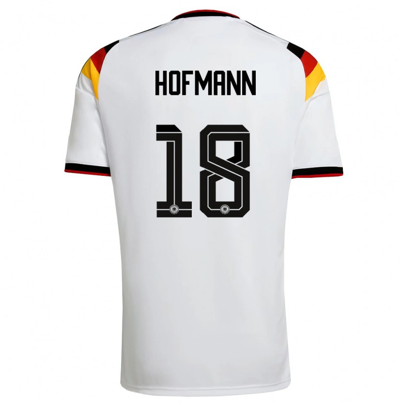 Danxen Mujer Camiseta Alemania Jonas Hofmann #18 Blanco Negro Rojo 1ª Equipación 26-28 La Camisa México