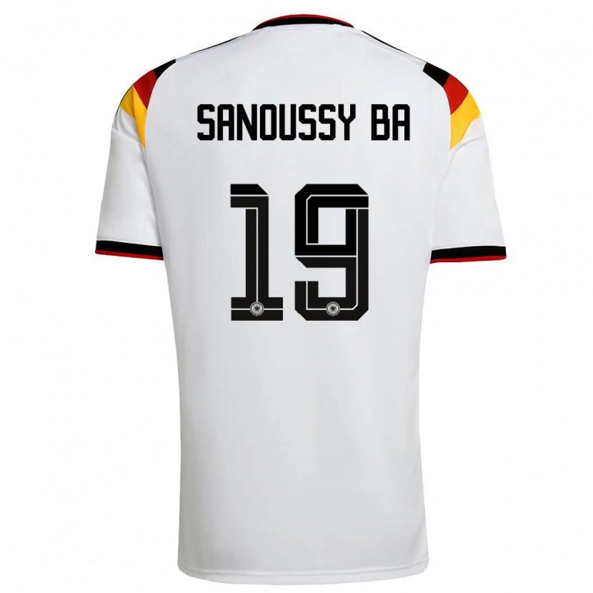 Danxen Mujer Camiseta Alemania Sanoussy Ba #19 Blanco Negro Rojo 1ª Equipación 26-28 La Camisa México