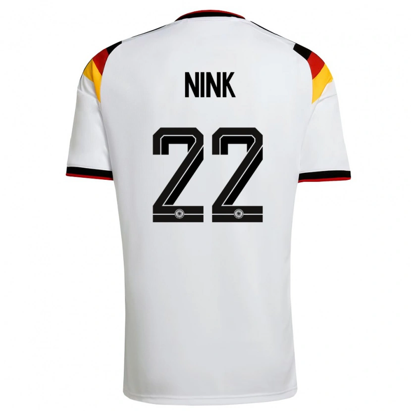 Danxen Mujer Camiseta Alemania Ben Nink #22 Blanco Negro Rojo 1ª Equipación 26-28 La Camisa México