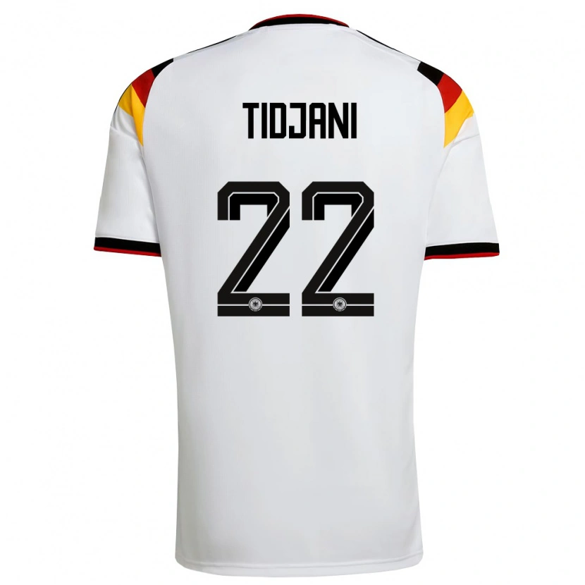 Danxen Mujer Camiseta Alemania Nouh Tidjani #22 Blanco Negro Rojo 1ª Equipación 26-28 La Camisa México