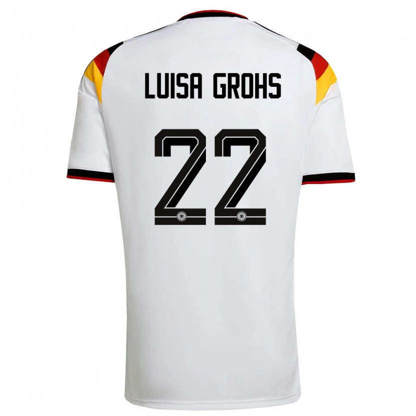 Danxen Mujer Camiseta Alemania Maria Luisa Grohs #22 Blanco Negro Rojo 1ª Equipación 26-28 La Camisa México