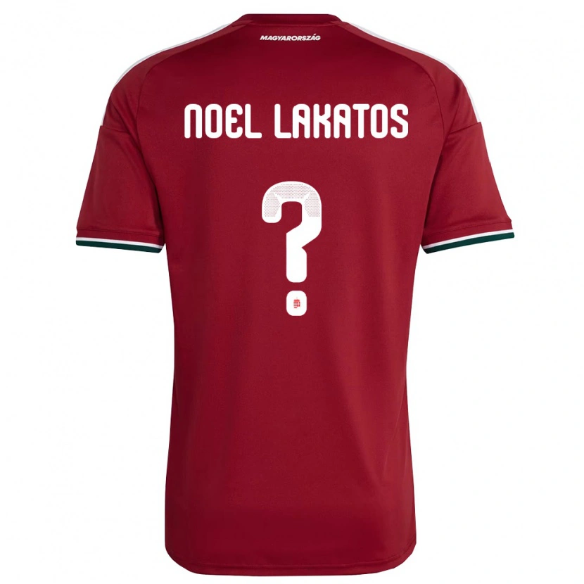 Danxen Mujer Camiseta Hungría Noel Lakatos #0 Rojo Blanco Verde 1ª Equipación 26-28 La Camisa México
