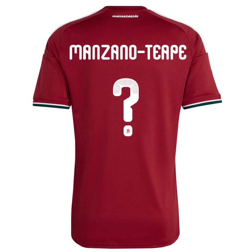 Danxen Mujer Camiseta Hungría Dániel Manzano-Teape #0 Rojo Blanco Verde 1ª Equipación 26-28 La Camisa México