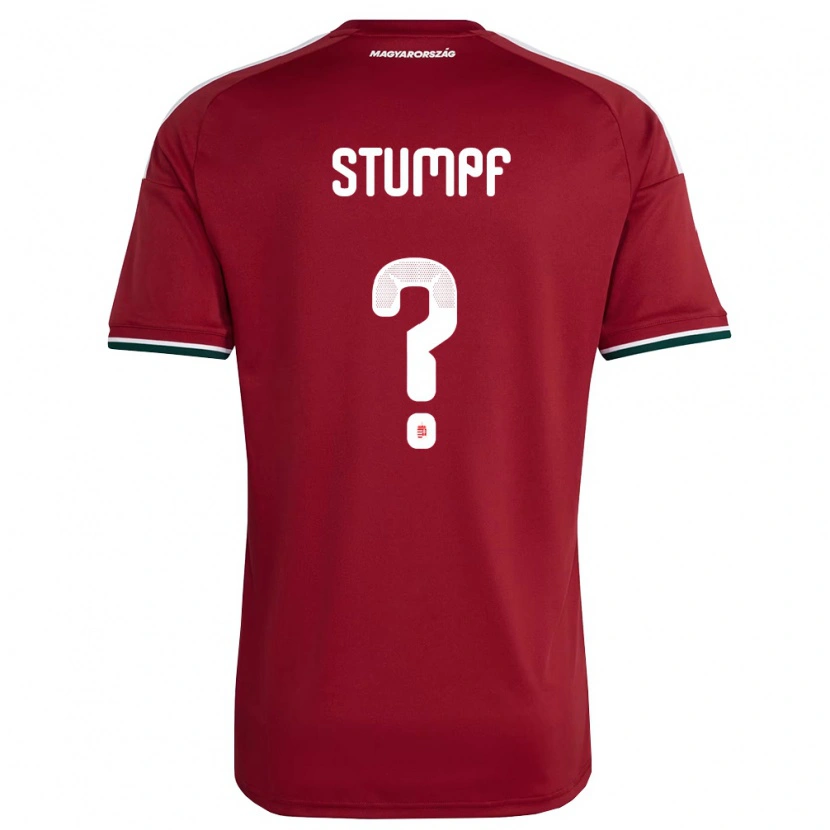 Danxen Mujer Camiseta Hungría Gábor Stumpf #0 Rojo Blanco Verde 1ª Equipación 26-28 La Camisa México