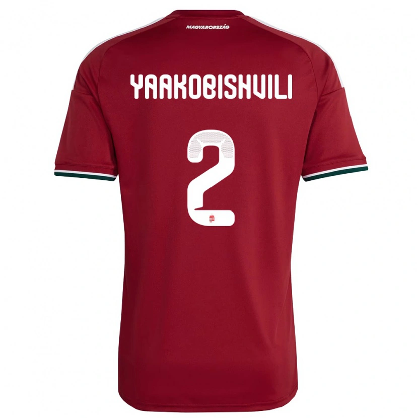 Danxen Mujer Camiseta Hungría Antal Yaakobishvili #2 Rojo Blanco Verde 1ª Equipación 26-28 La Camisa México