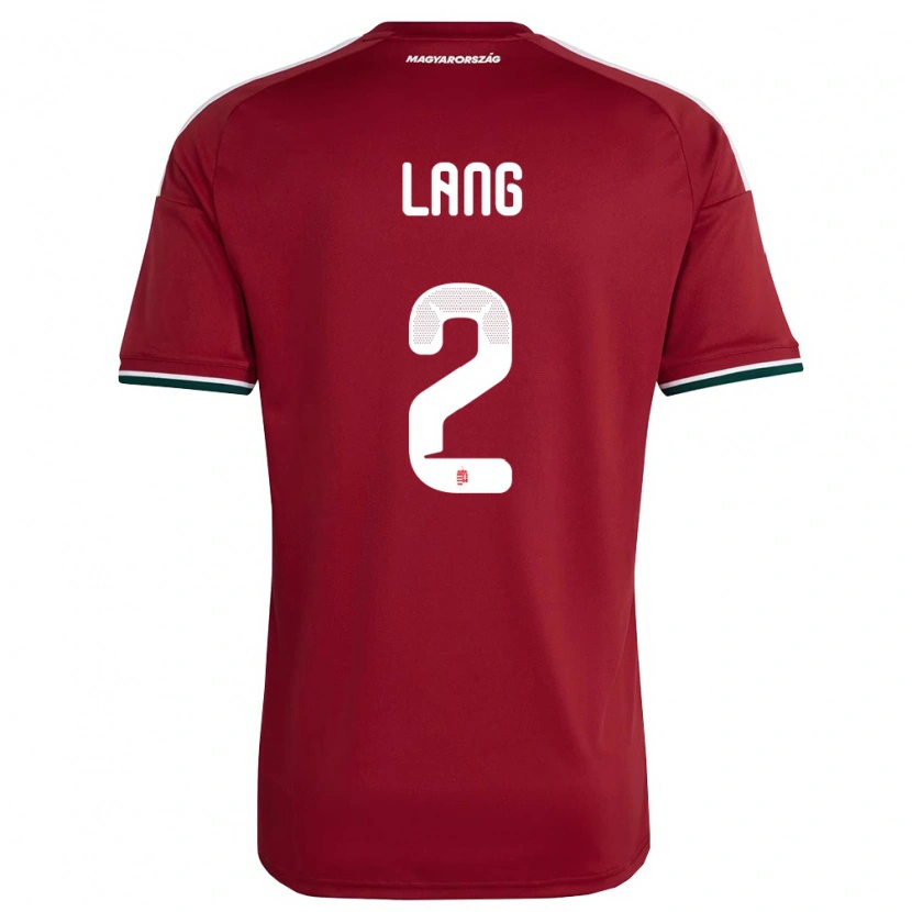 Danxen Mujer Camiseta Hungría Ádám Lang #2 Rojo Blanco Verde 1ª Equipación 26-28 La Camisa México