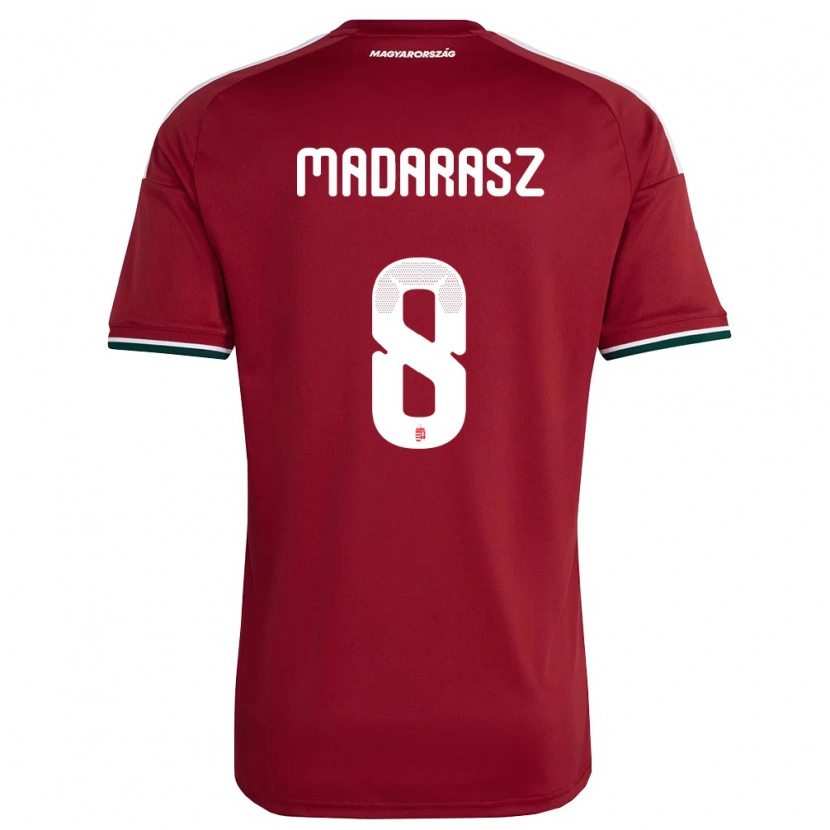 Danxen Mujer Camiseta Hungría Ádám Madarász #8 Rojo Blanco Verde 1ª Equipación 26-28 La Camisa México