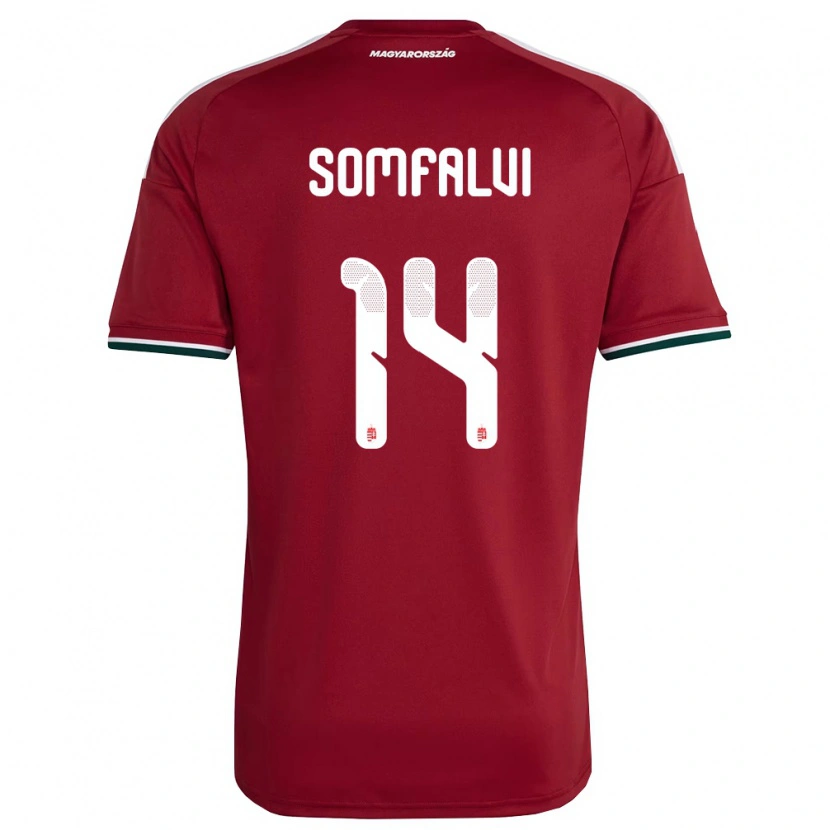 Danxen Mujer Camiseta Hungría Barna Somfalvi #14 Rojo Blanco Verde 1ª Equipación 26-28 La Camisa México