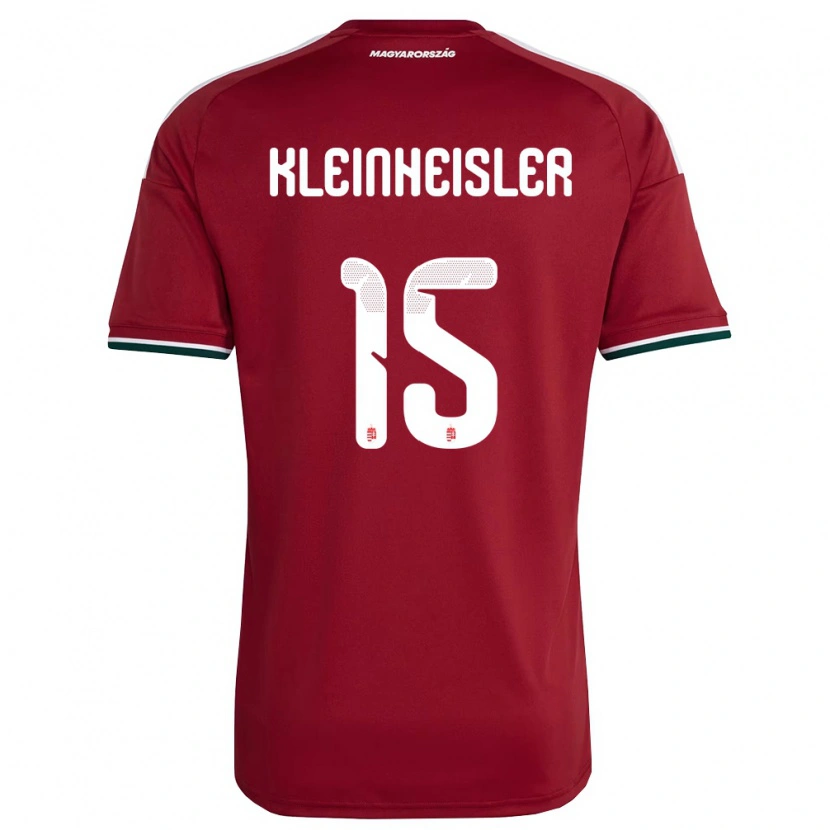 Danxen Mujer Camiseta Hungría László Kleinheisler #15 Rojo Blanco Verde 1ª Equipación 26-28 La Camisa México